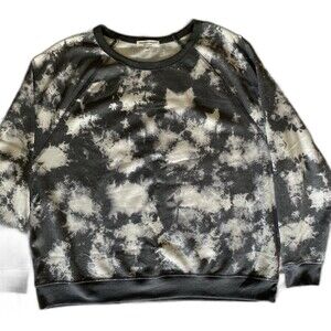 GRAYSON THREADS Sweatshirt Tie Dye 3/4 Sleeve Y2K  Relaxed Womens XL Gray White